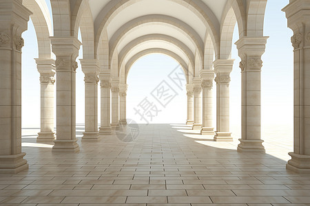 欧式拱门长廊图片