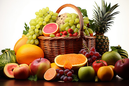 果篮中的美味水果图片