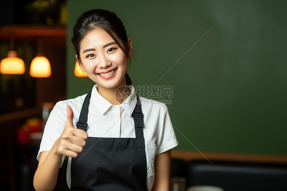 餐厅中的女服务员图片