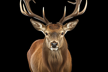 雄性麋鹿长着巨大的双角图片