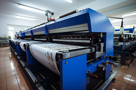 印刷工厂里的大型机器图片