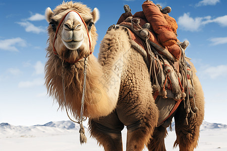 沙漠中的双峰骆驼图片