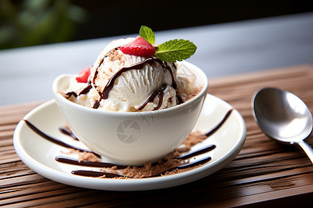 巧克力冰淇淋球图片