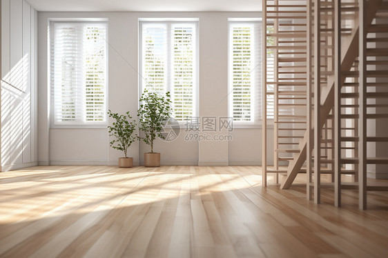 开放式木质楼梯房间图片