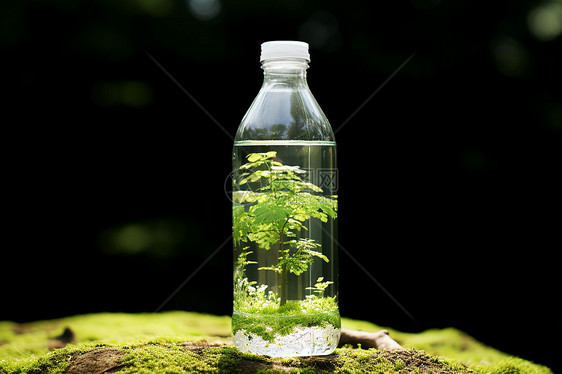 水瓶里的绿植图片