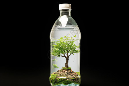 水瓶里的树图片