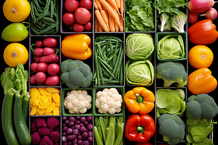 各种各样新鲜的蔬菜高清图片