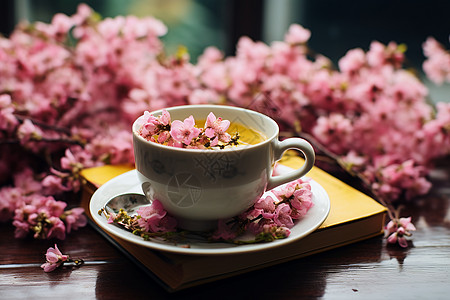 杯子里的花茶图片