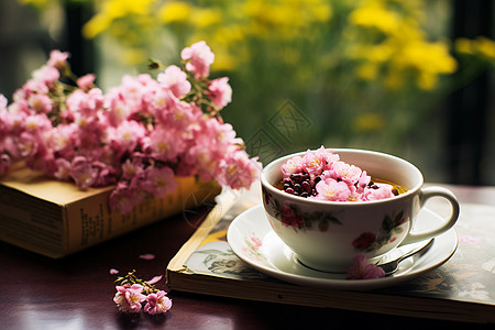 馨香的花茶背景图片