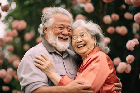 一对老年夫妇图片