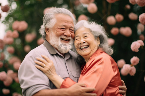 一对老年夫妇图片