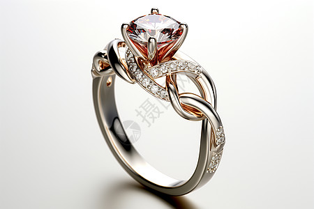 三维钻戒美丽的钻石戒指背景