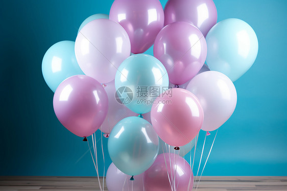 五彩缤纷的庆祝气球图片