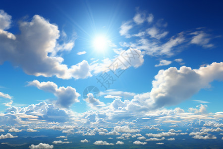 云朵和太阳背景图片