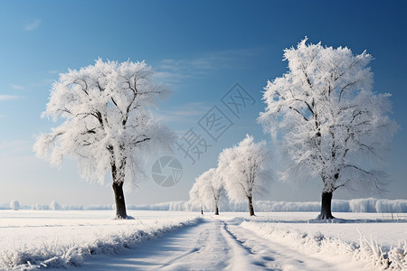 雾凇和雪景图片