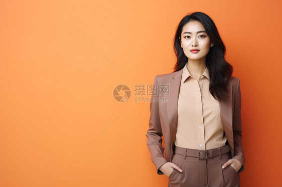 休闲时尚的亚洲女性图片