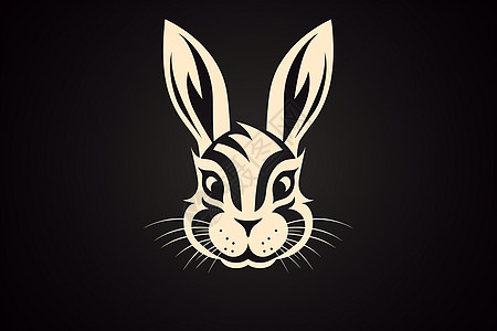 简洁线条设计的兔子背景图片