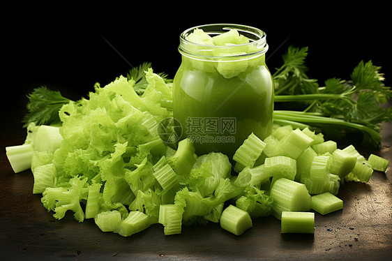 新鲜切割的芹菜蔬菜图片
