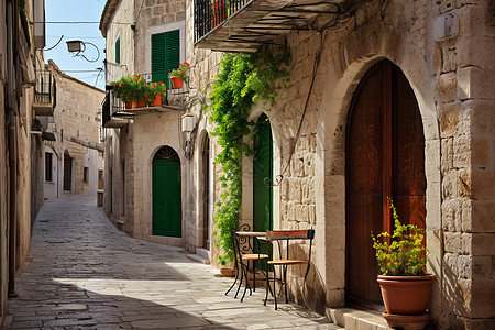 古色古香的意大利街景背景图片