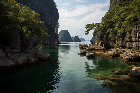 郁郁葱葱的峡谷风景图片