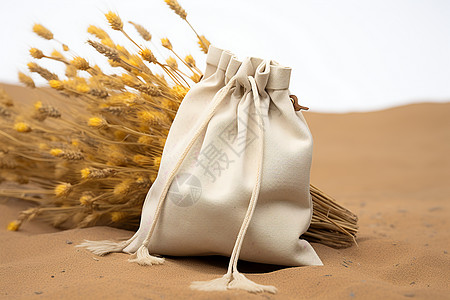 米袋素材粗糙亚麻布艺的米袋背景