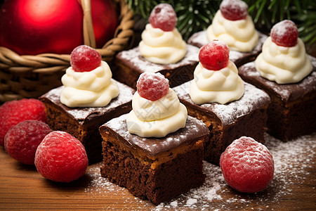 歌剧蛋糕庆祝圣诞节的美味蛋糕背景