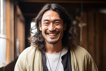 笑容灿烂的亚洲男子图片