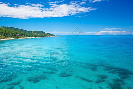 夏季清澈的海水景观背景图片