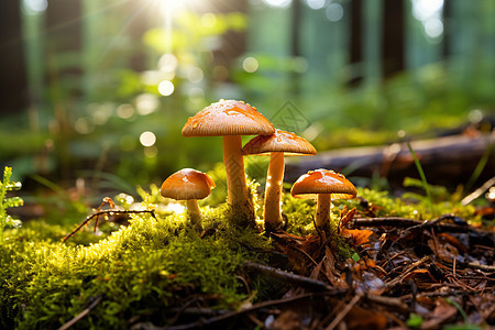 森林中鲜嫩的蘑菇图片