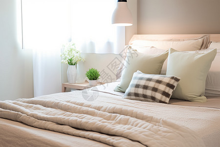 温暖的现代卧室装修场景图片