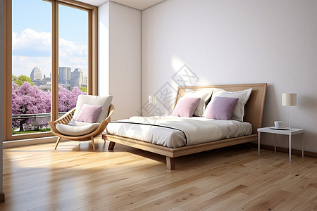 现代简约风格的家居卧室背景图片