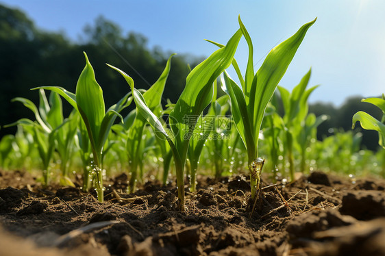 乡村种植的玉米幼苗图片