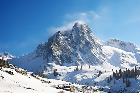 雪山上的美景图片