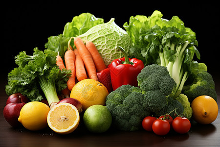 桌上的蔬菜水果图片