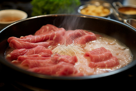 美味的牛肉火锅背景图片
