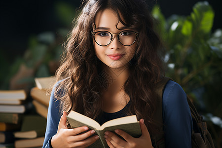 读书的女大学生背景图片
