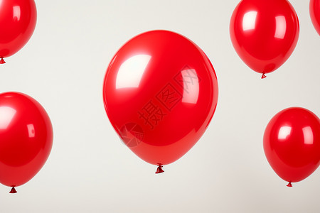 漂浮的红色气球背景图片