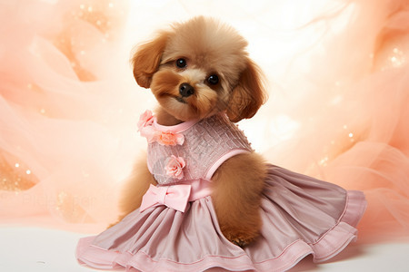 穿着裙子的可爱小狗图片