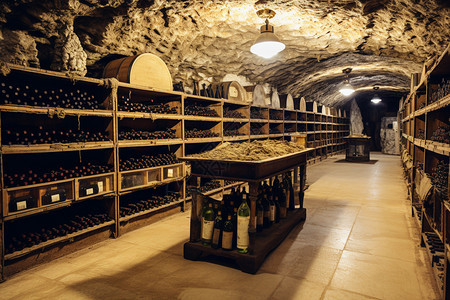 贮藏红酒的地窖图片