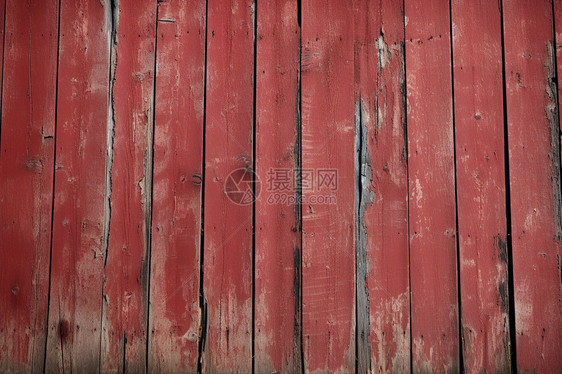 损坏的红色木板建筑图片