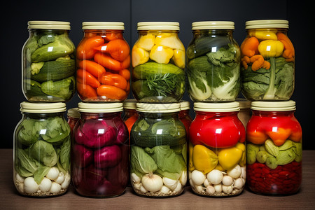 罐子里的食物蔬菜图片