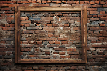 墙壁上复古简约的木框图片