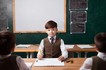 教室内的学生图片