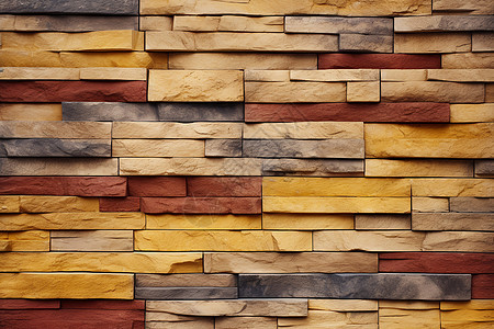 木块砌成的墙图片