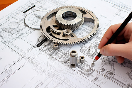 绘制图纸的机械工程师图片