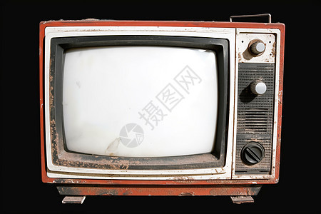 损坏生锈的老式电视机背景图片
