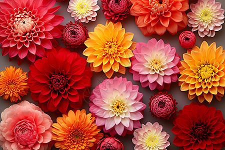 春季绽放的五颜六色鲜花图片