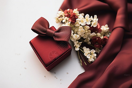 浪漫的婚礼珠宝盒背景图片