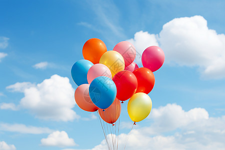 天空中漂浮的气球背景图片