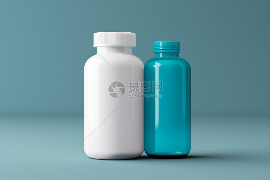 桌面上的药物瓶子高清图片下载-正版图片600652426-摄图网